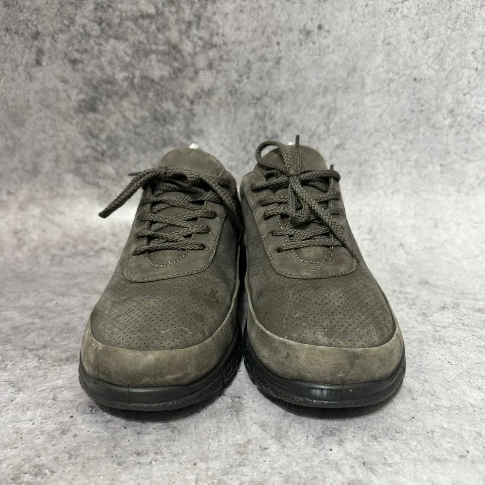Hotter Gravity II Sneakers Womens 10 Grey Perforated Suede Comfort Walking Shoes